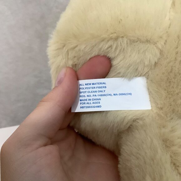 Hug & Luv Tan Plush Smiling Lamb Stuffed Animal Toy 11" Long NWT Hand Held - Picture 5 of 8